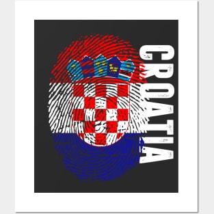 Croatia Flag Fingerprint My Story DNA Croatian Posters and Art